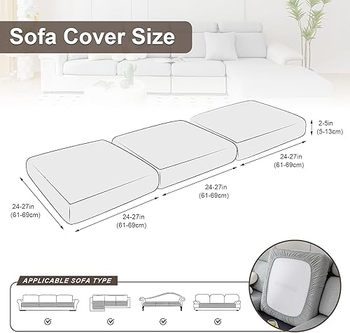 Miniatura 2 de Fundas de cojín impermeables para sofá, fundas elásticas para sofá, fundas de cojín elásticas de repuesto, funda de asiento suave, protector