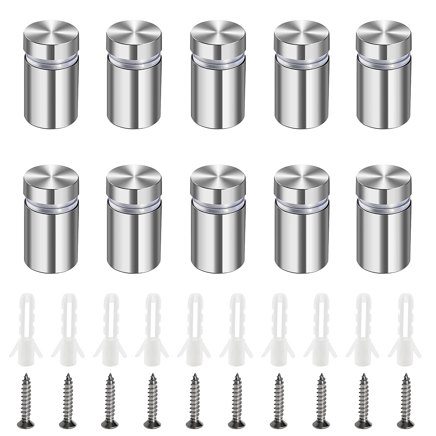 Lyeteung 10 PCS 12×20 mm Standoff Fixings, Stainless Steel Advertising Screw, Sign Standoff Screws