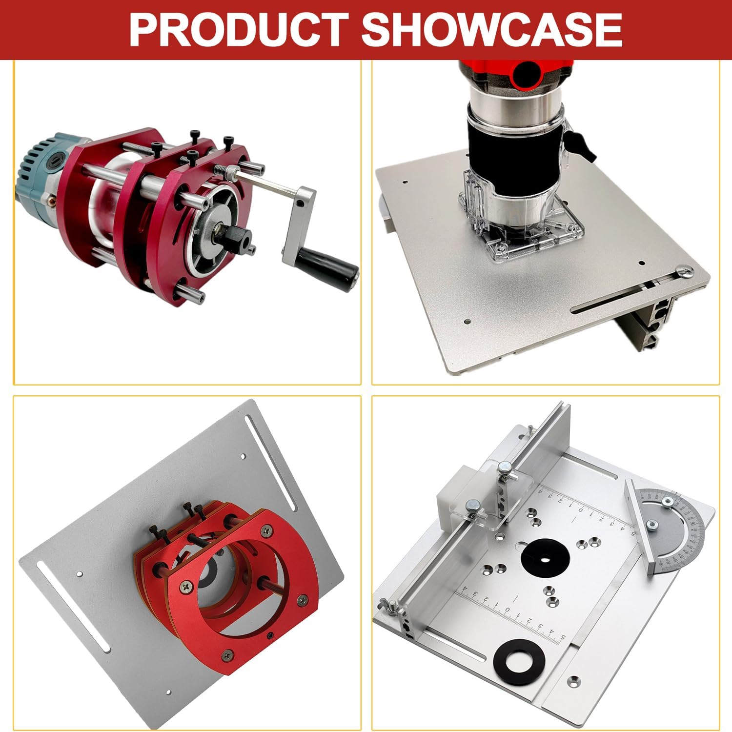Frästisch für Oberfräse Einlegeplatte Set, OberfräSentisch und Tischfräsmaschine, Router Table, Planfräsvorrichtung, Maximum Lift 51mm, TischfräSe zum Nuten Zapfenschneiden BesäUmen und Anfasen