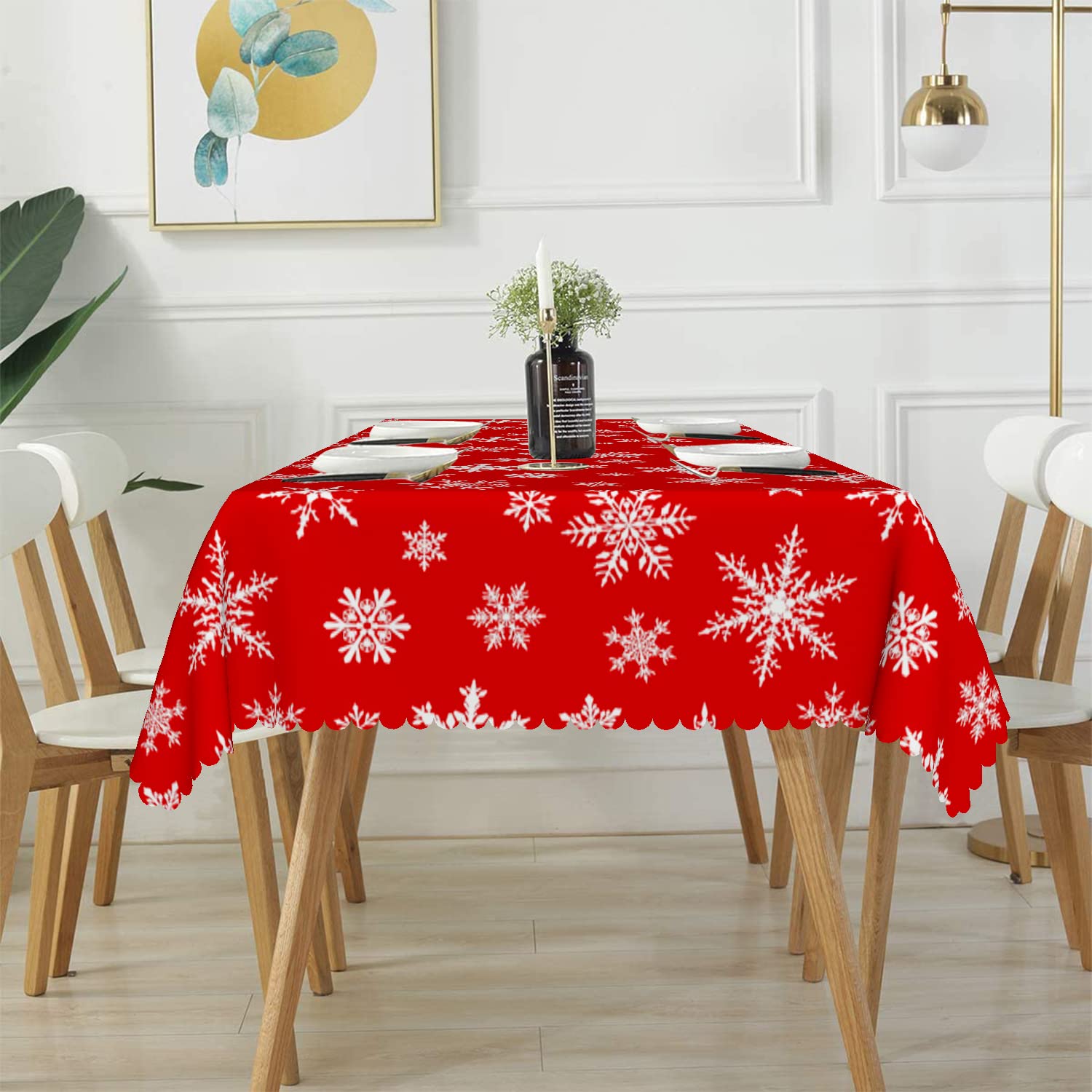 DWCN Nappe De Noël Rouge - Nappe De Table Imperméable à Carreaux De
