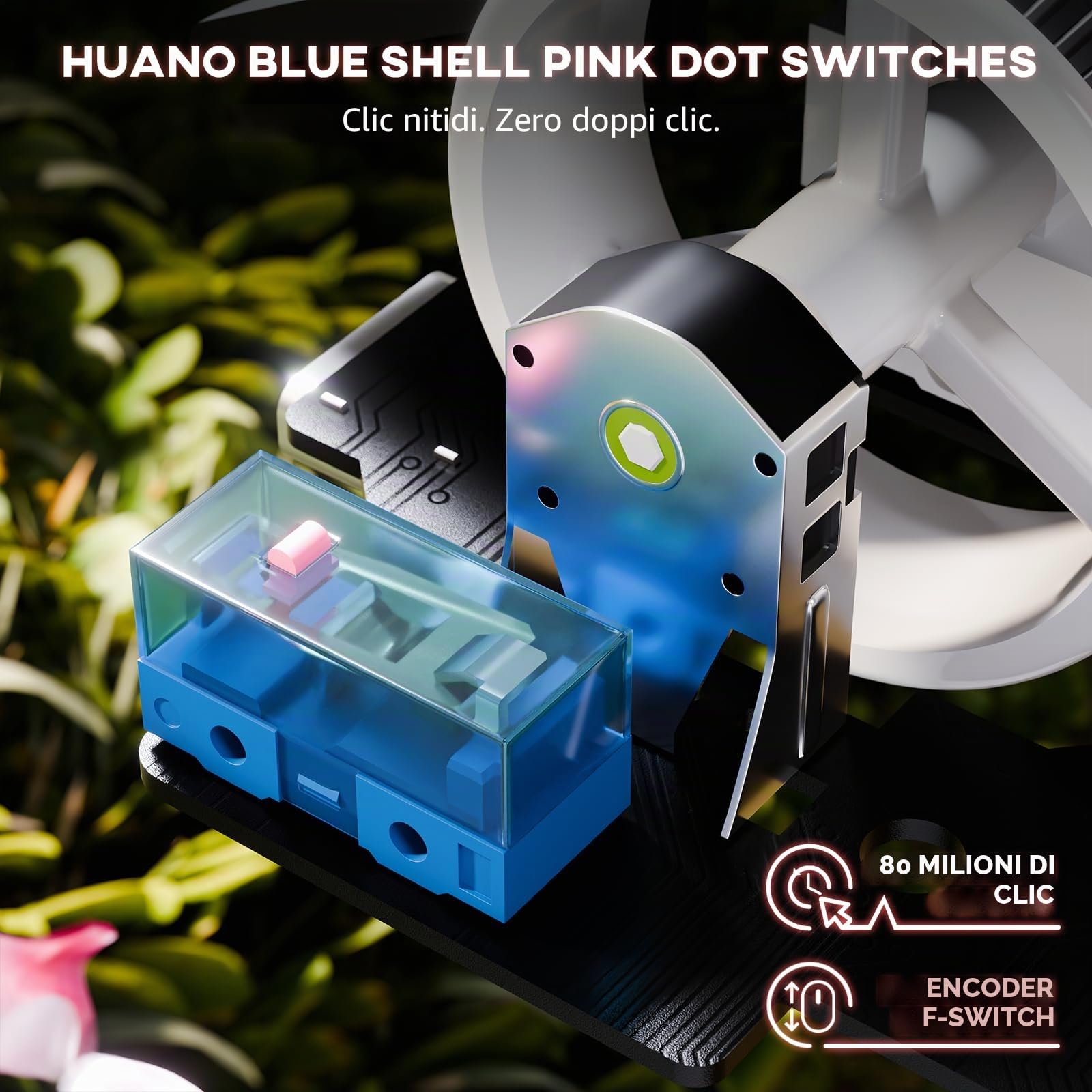 ATTACK SHARK G3 Mouse Gaming Wireless, 59g SUPERLIGHT, 25000 DPI, Sensore PixArt PAW3311, 80 Milioni di Click, Bluetooth/2.4G/USB-C Cablato, Batteria da 500mAh, per PC/Mac, Nero