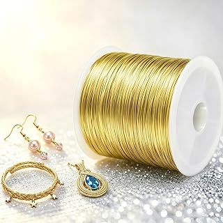 328Ft Jewelry Making Craft Wire, Gauge Tarnish Resistant Copper Beading Wire for Jewelry Making, 0.4mm X 100m (Gold Color)