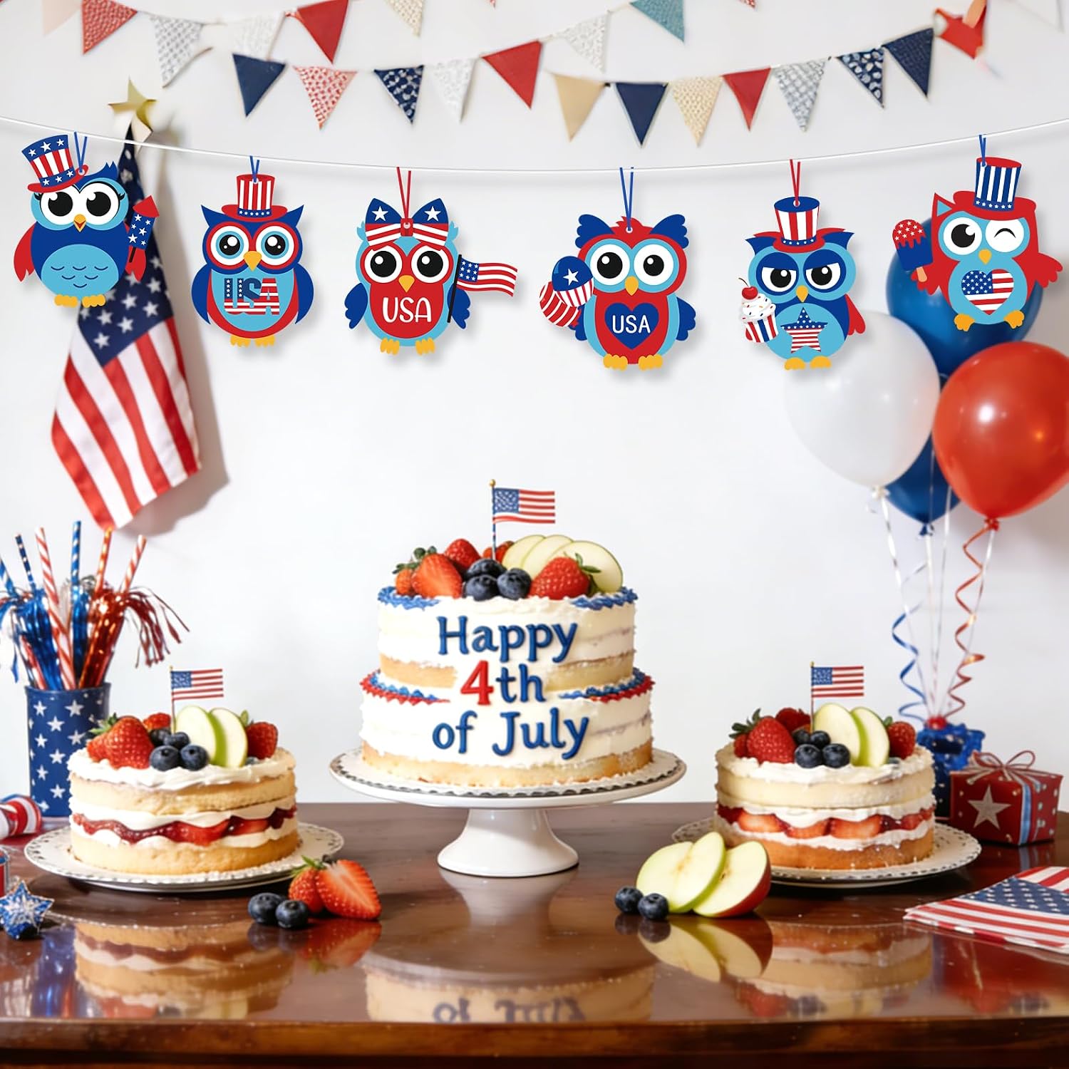 PAIVSUN 24Pcs 4th of July Crafts for Kids, DIY Owl Stickers Crafts Kit image 4