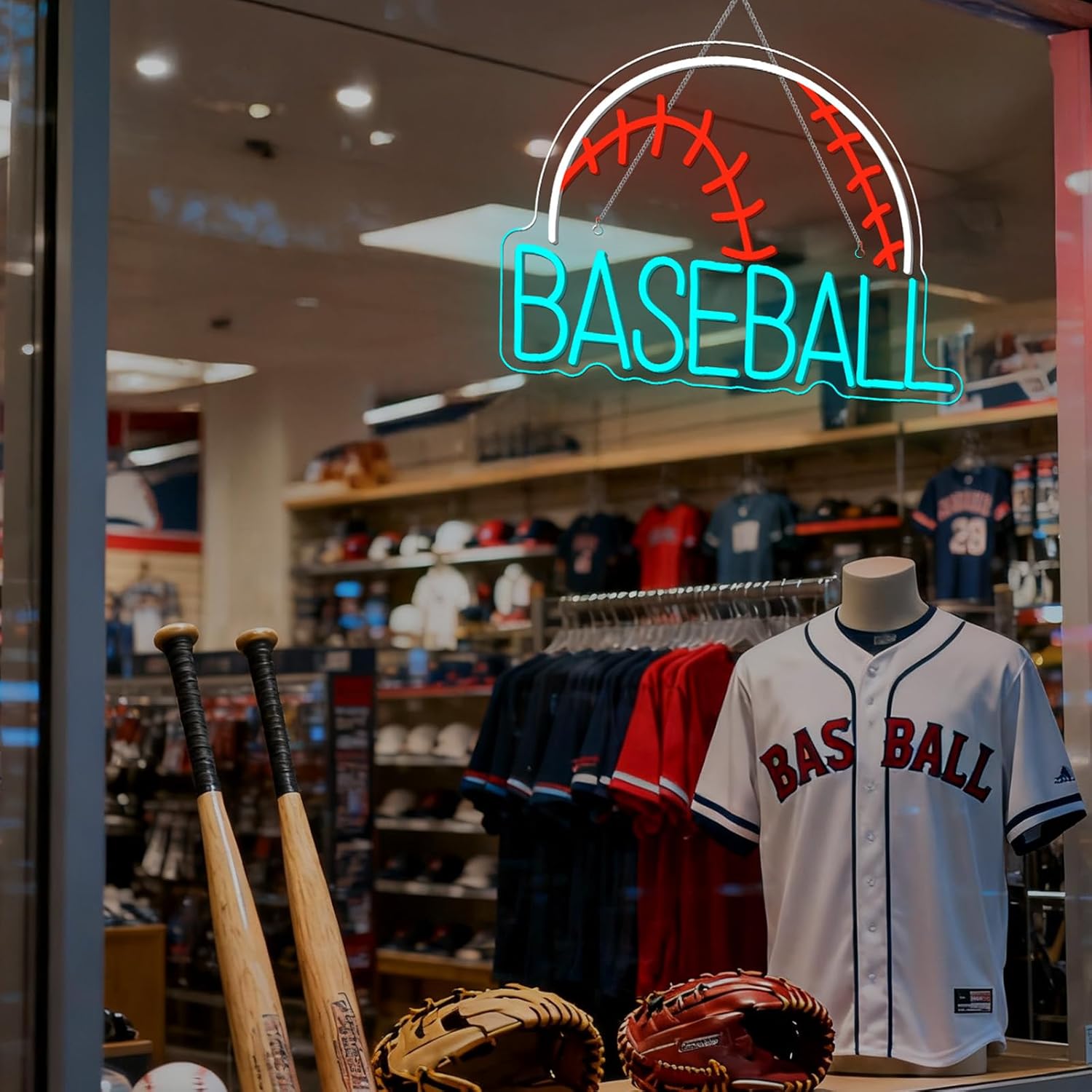 Baseball Neon Sign LED Sports Light USB Powered Used Blue Sign Up Gym Room Baseball Light for Wall Art Decor Neon Gifts for Teens in Christmas Party - Image 8