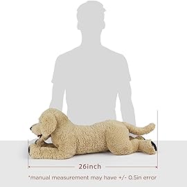LotFancy Dog Stuffed Animals, 26\'\' Cuddly Golden Retriever Stuffed Animals, Dog Plush Toy, Large Stuffed Dogs for Birthday, Beige