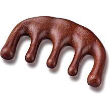 Amaxiu Scalp Massage Comb Wooden Comb Natural Sandalwood Comb No Static Comb with Wide Teeth Head Massage Stimulator Gua Sha Comb Body Massage Tool for Men and Women Style A