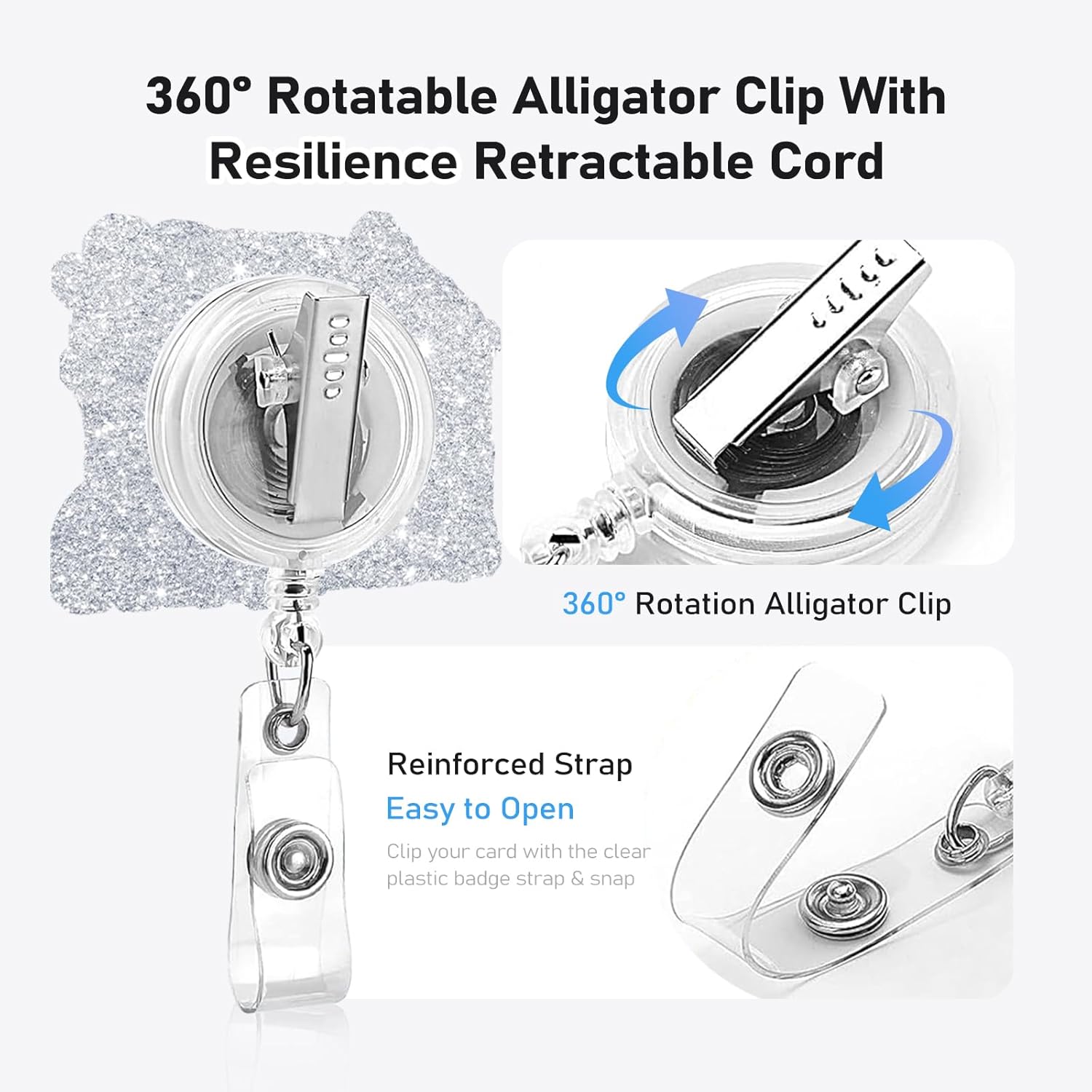 Pink Chaos Coordinator Badge Reel Holder Retractable with Swivel Alligator Clip for Nurse Name Tag Card Nursing for Doctor Teacher Student Employee Office Medical Work