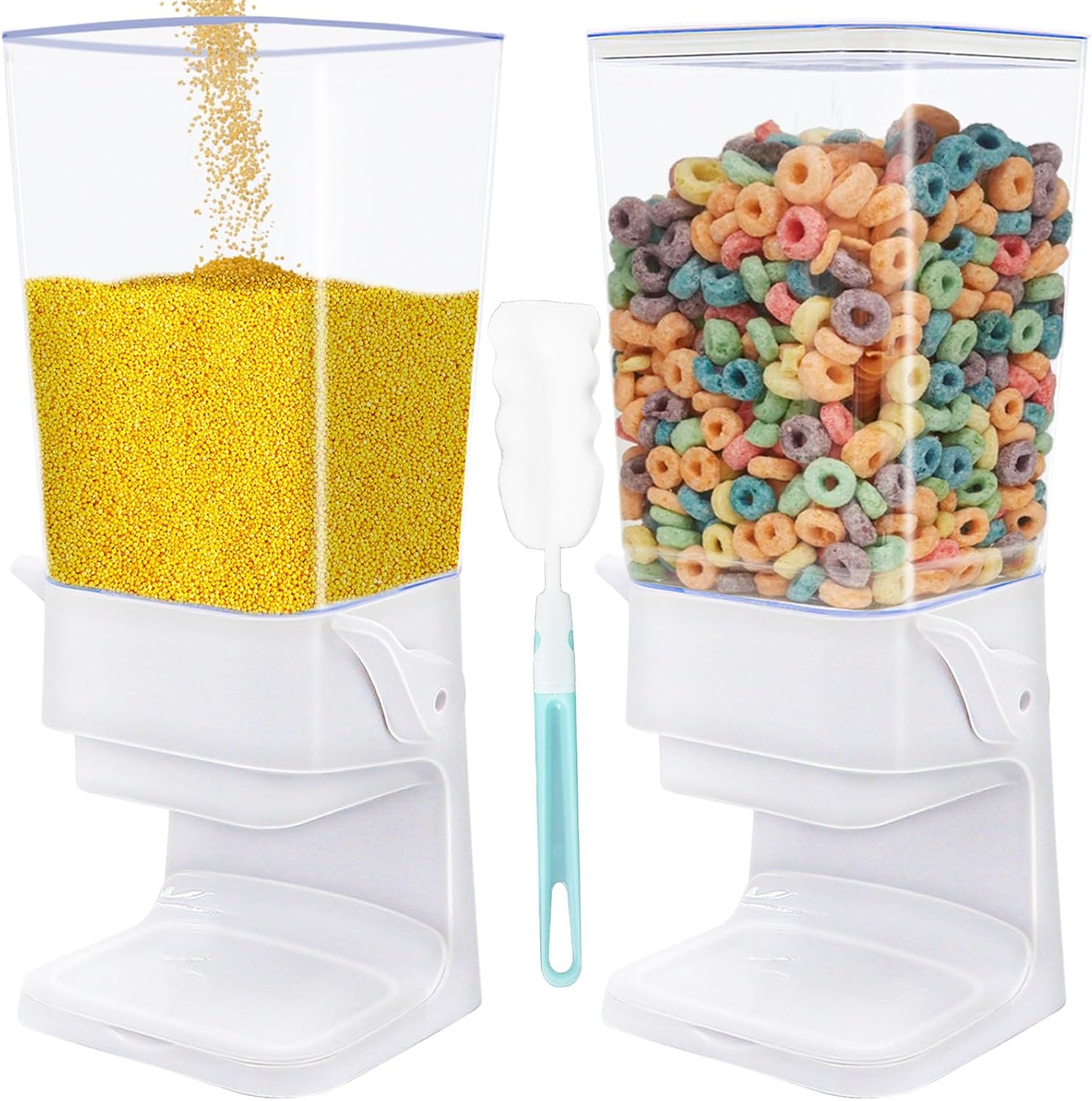 Amazon.com: Double Cereal Dispenser Countertop, Large Cereal Containers ...