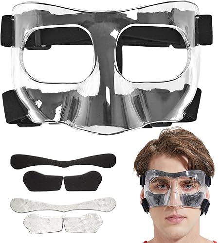 Protector de nariz para nariz rota, ajustable, cubrebocas con relleno, adecuado para adultos y adolescentes, baloncesto, fútbol y otros deportes