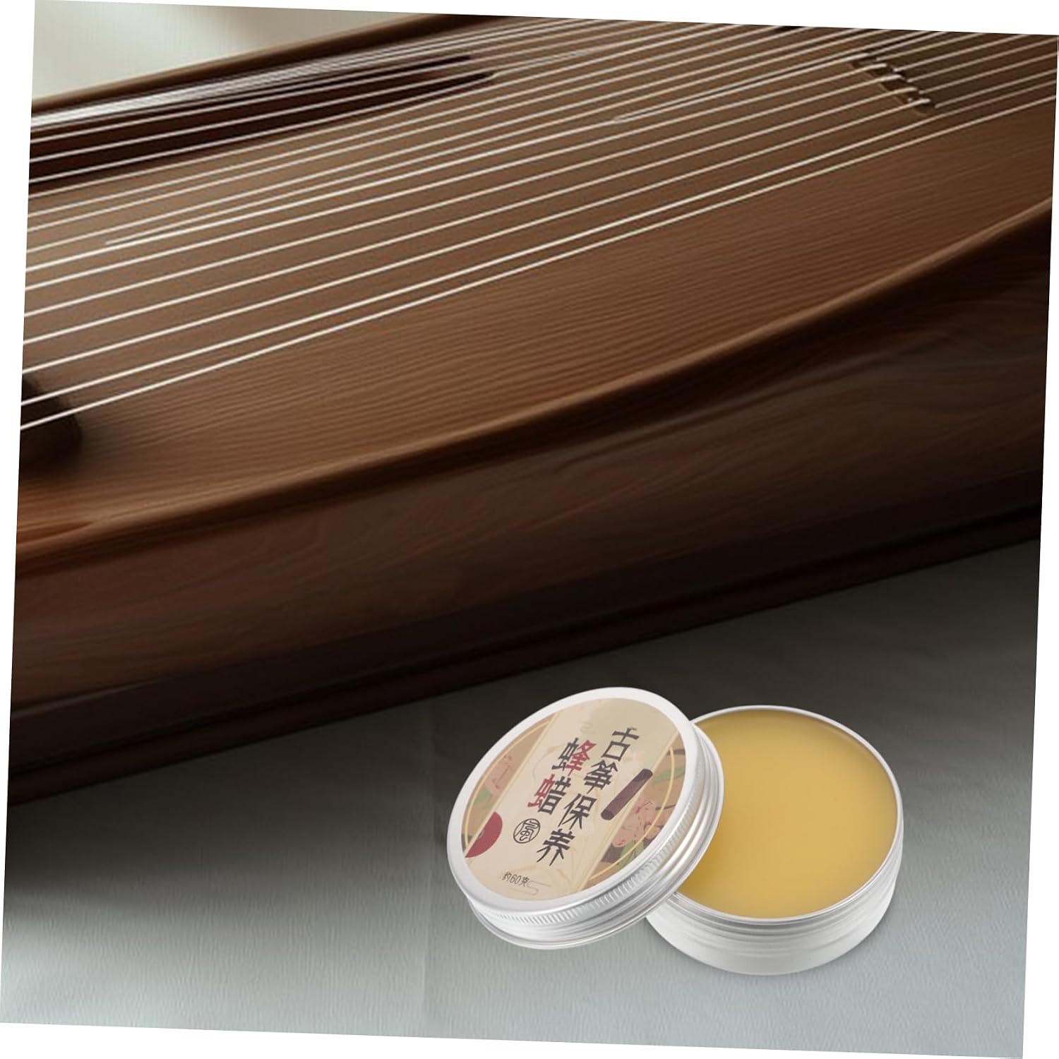 Mikinona Beeswax Polish for Zither Guitar Piano and Erhu Natural Wood Care and for Cleaning and Restoring Musical Instruments and Furniture