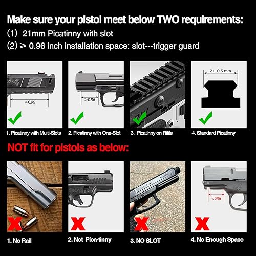 Miniatura 3 de SOLOFISH Luz de pistola de 500 lm y combo de haz morado/infrarrojo (IR)/verde azul, luz de arma de aluminio recargable y haces para armas con riel