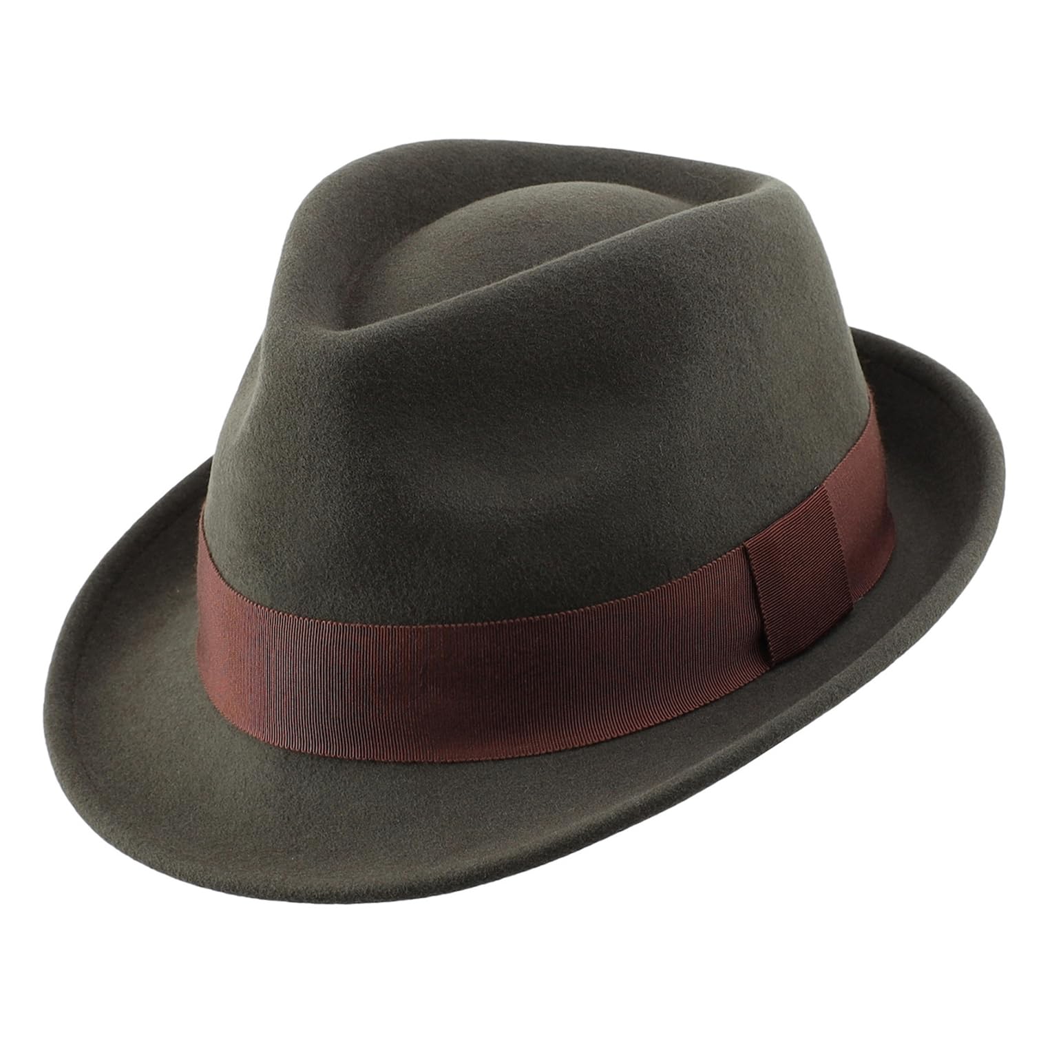 Men's Wool Felt Winter Hat Short Brim Fedora Hat