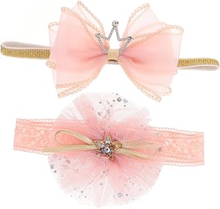 SAFIGLE 2pcs Crown Hair Accessory Headband Baby Hair Accessories Crown Topper Hair Piece Toddler Turban Baby Hair Bows Infant Newborn Photo Headband Baby Crown Hairband Newborn Hairband