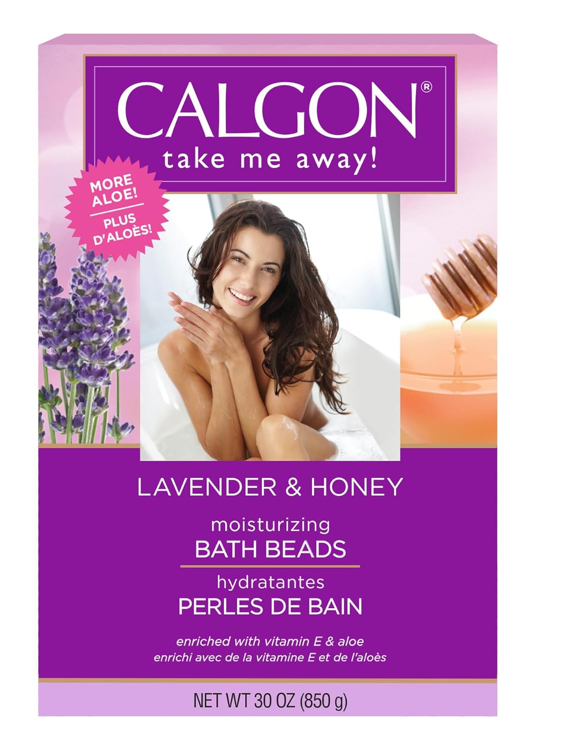 Calgon Ultra-Moisturizing Bath Beads, Lavender & Honey, 30 oz