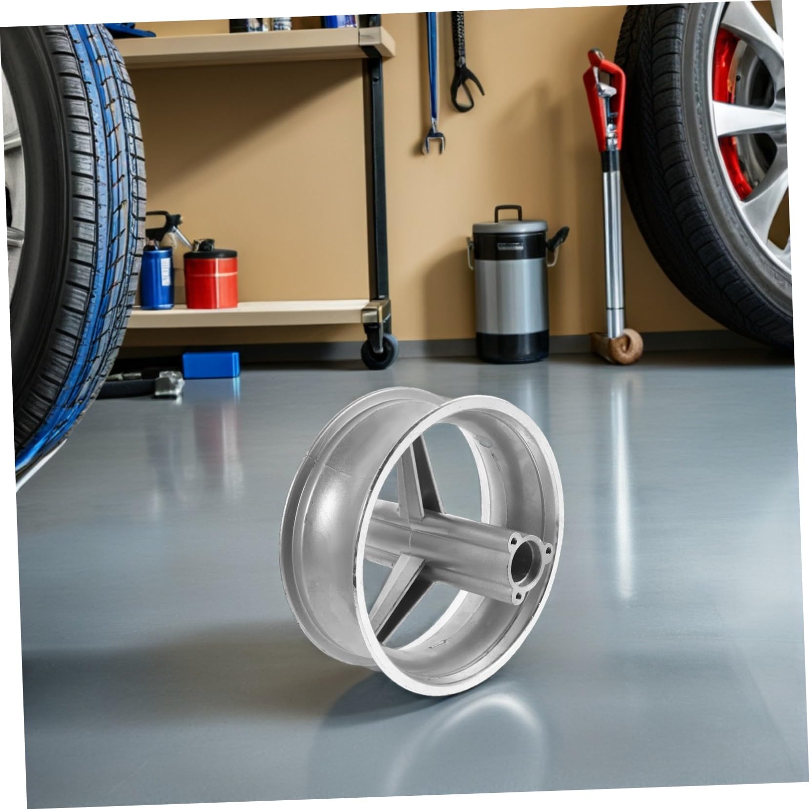 SOLUSTRE 47 Jante Arrière pour Mini-moto Jante de Roue Aluminium pour Stabilité Accrue Adhérence sur Différents Terrains
