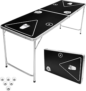 GoPong 6-Foot Portable Folding Beer Pong / Flip Cup Table (6 balls included)