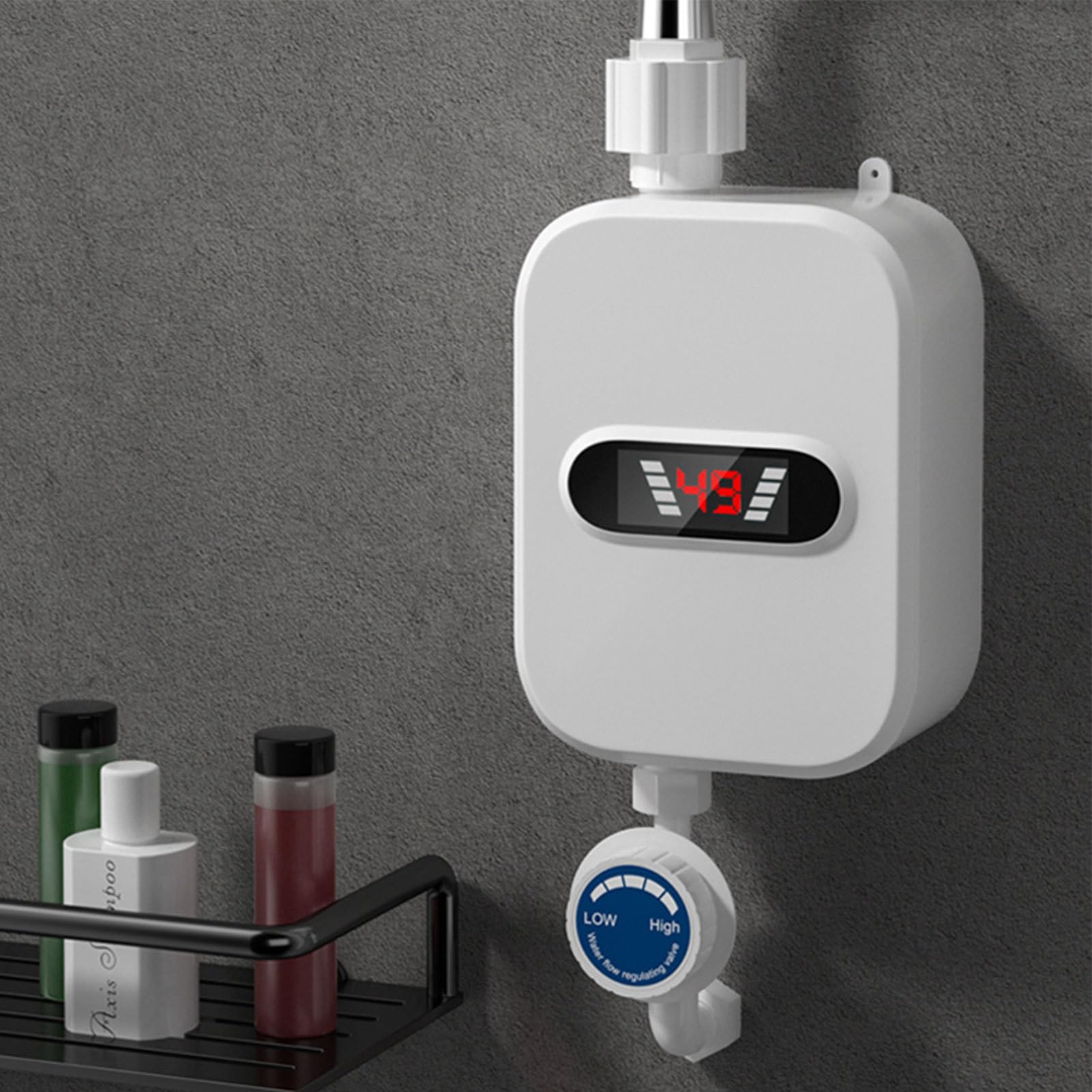Doccia con riscaldamento istantaneo, scaldabagno elettrico istantaneo, scaldabagno senza serbatoio da 3,5 kW con display a LED, elettrico impermeabile per doccia con calore