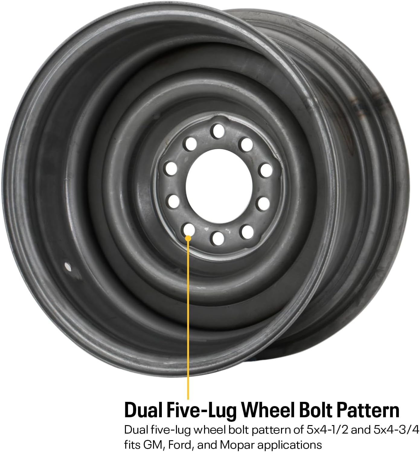 Smoothie Reverse 14x7 Plain Steel Wheel, 5on4.5/4.75, 2.5 BS