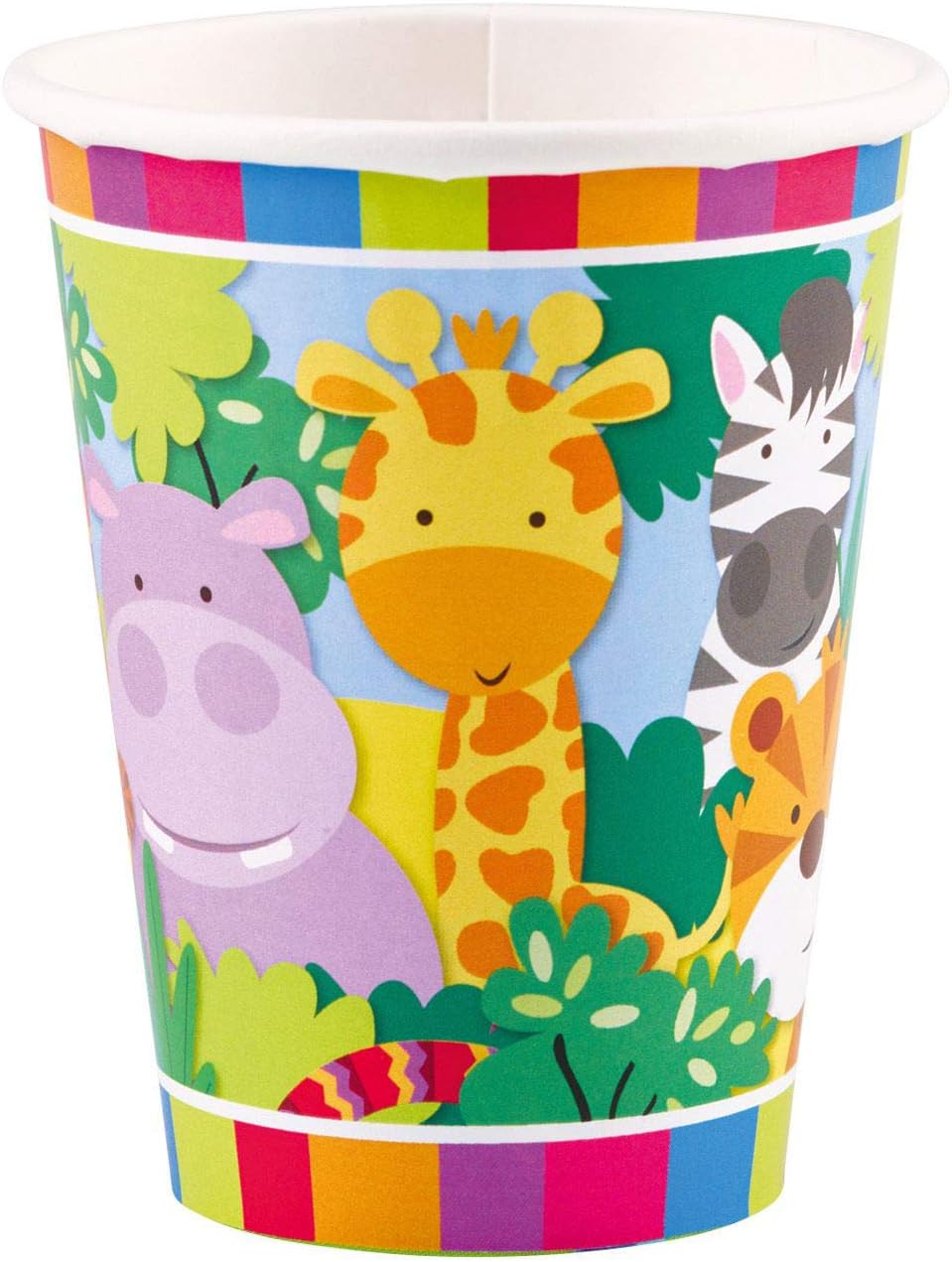 Amscan 9901917 - Jungle Friends Birthday Party Paper Cups - 8 Pack