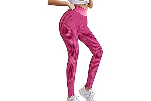 smallyin Women's Bubble Push Up Leggings, High-Waisted Anti-Cellulite Workout Yoga Pants Tummy Control Sports Tights