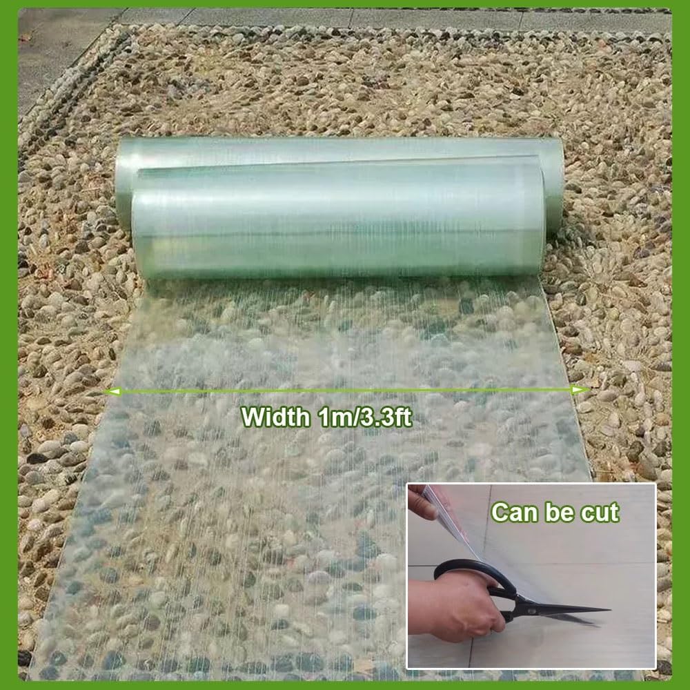 Polycarbonate Sheet Greenhouse Panels 100x200 100x500 100x1000cm Clear Roof Sheet UV Protection Rainproof Board 1.2mm Thick Walling Sheeting Easy to Bend & Cut(1x4(m)-3.3x13.1ft)