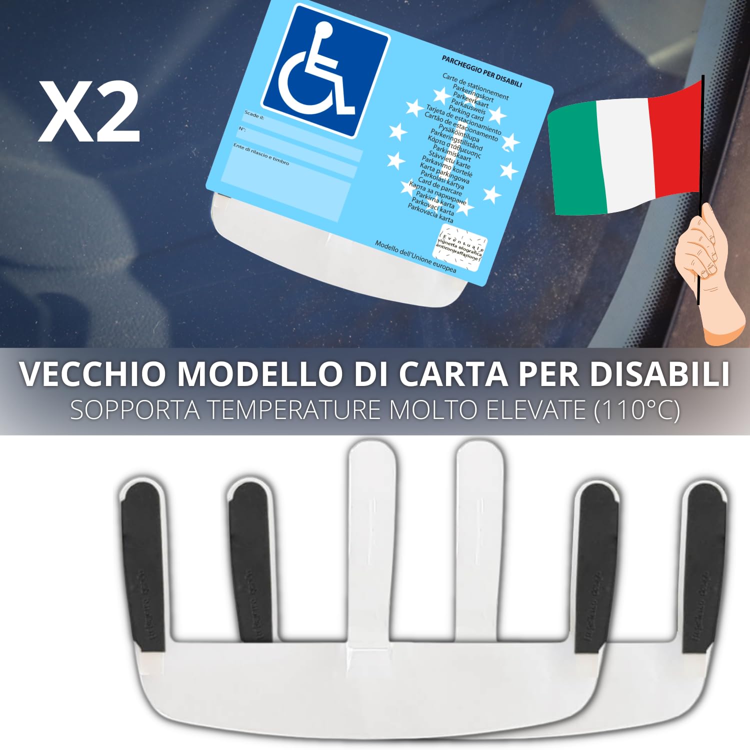 Auto Veicolo Parcheggio Ticket Ricevuta Permesso Porta Carta Clip