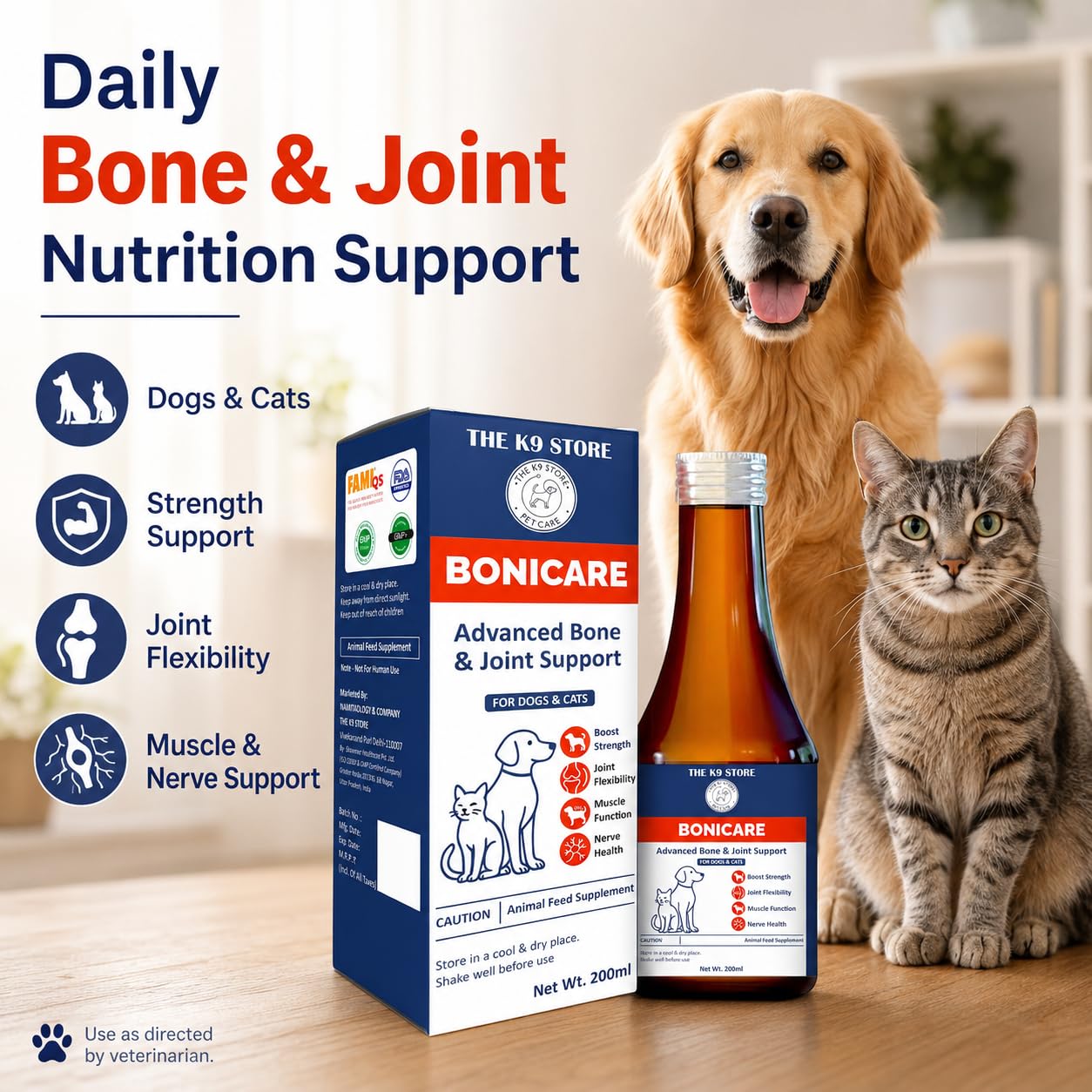 Bonicare Calcium Supplement for Dogs & Cats | Bone & Joint Support Syrup with Vitamins A, D3, B12 & Manganese | Supports Healthy Growth, Mobility, Muscle & Overall Pet Wellness | 100 ML — Amazon image 7