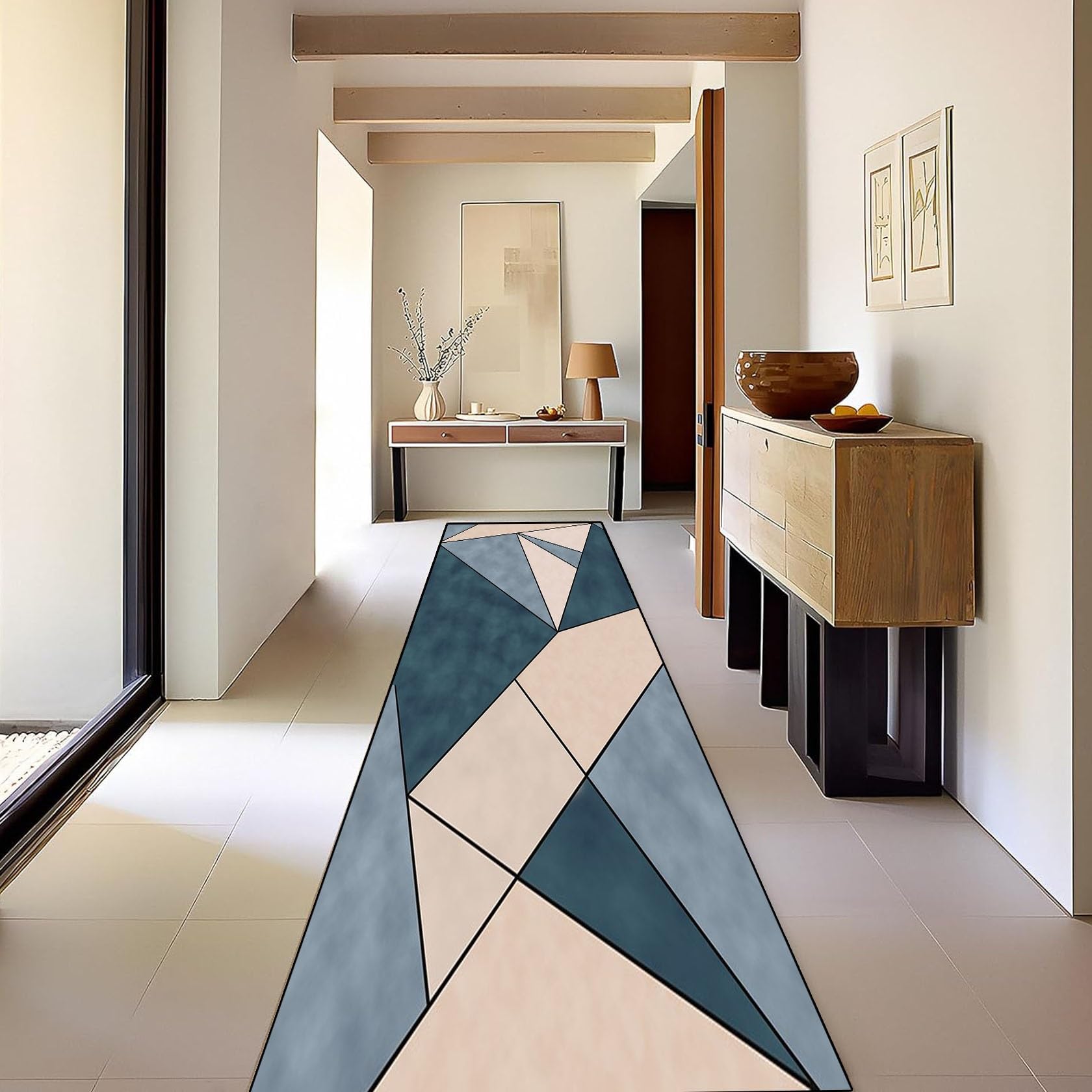 Alfombra de pasillo larga de 50x380 cm lavable con trasera antideslizante para cocina y corredor