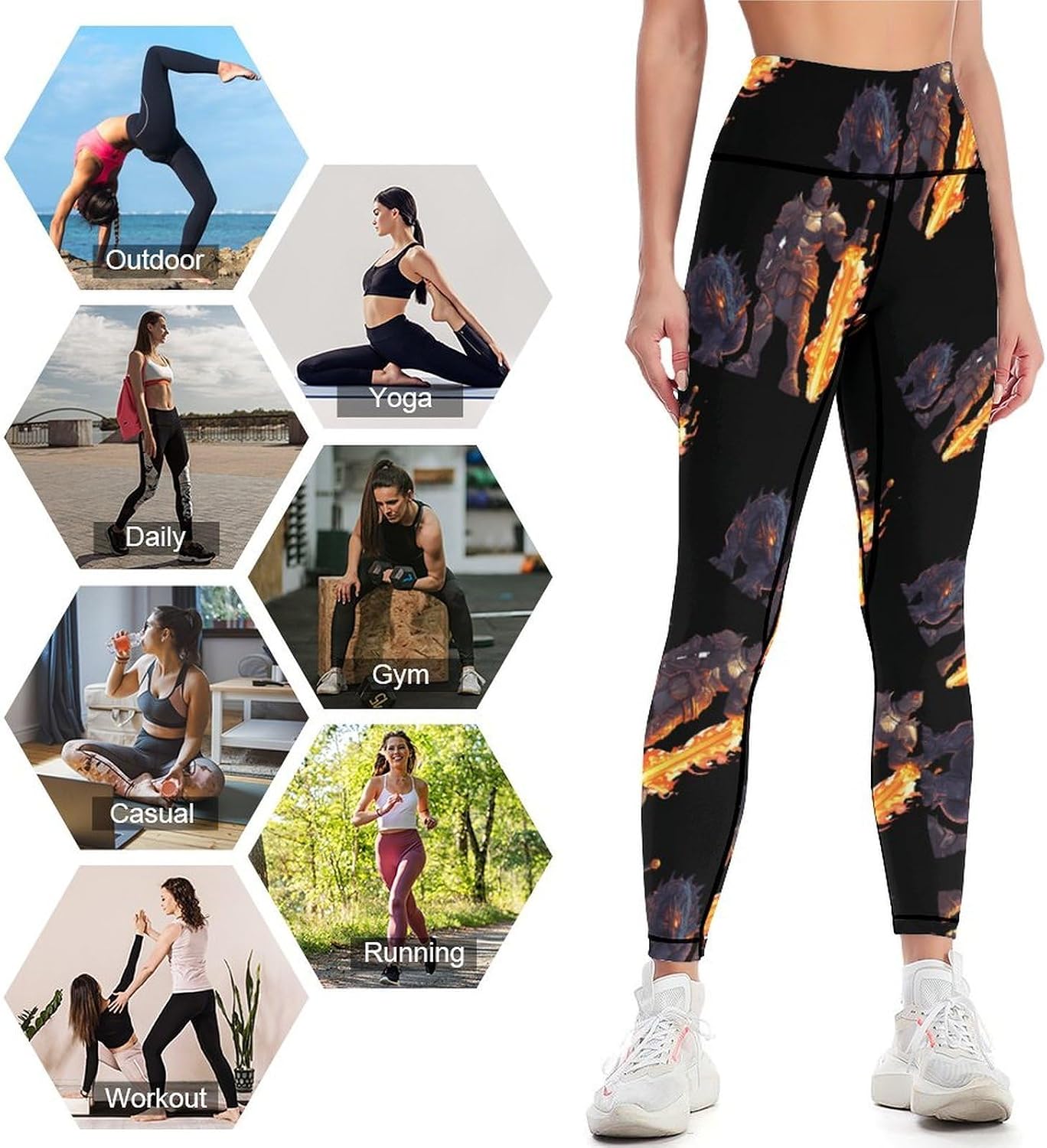 Handsome Knightes Dragon Yoga Pants Running Lounge Pant High Waist Leggings for Women
