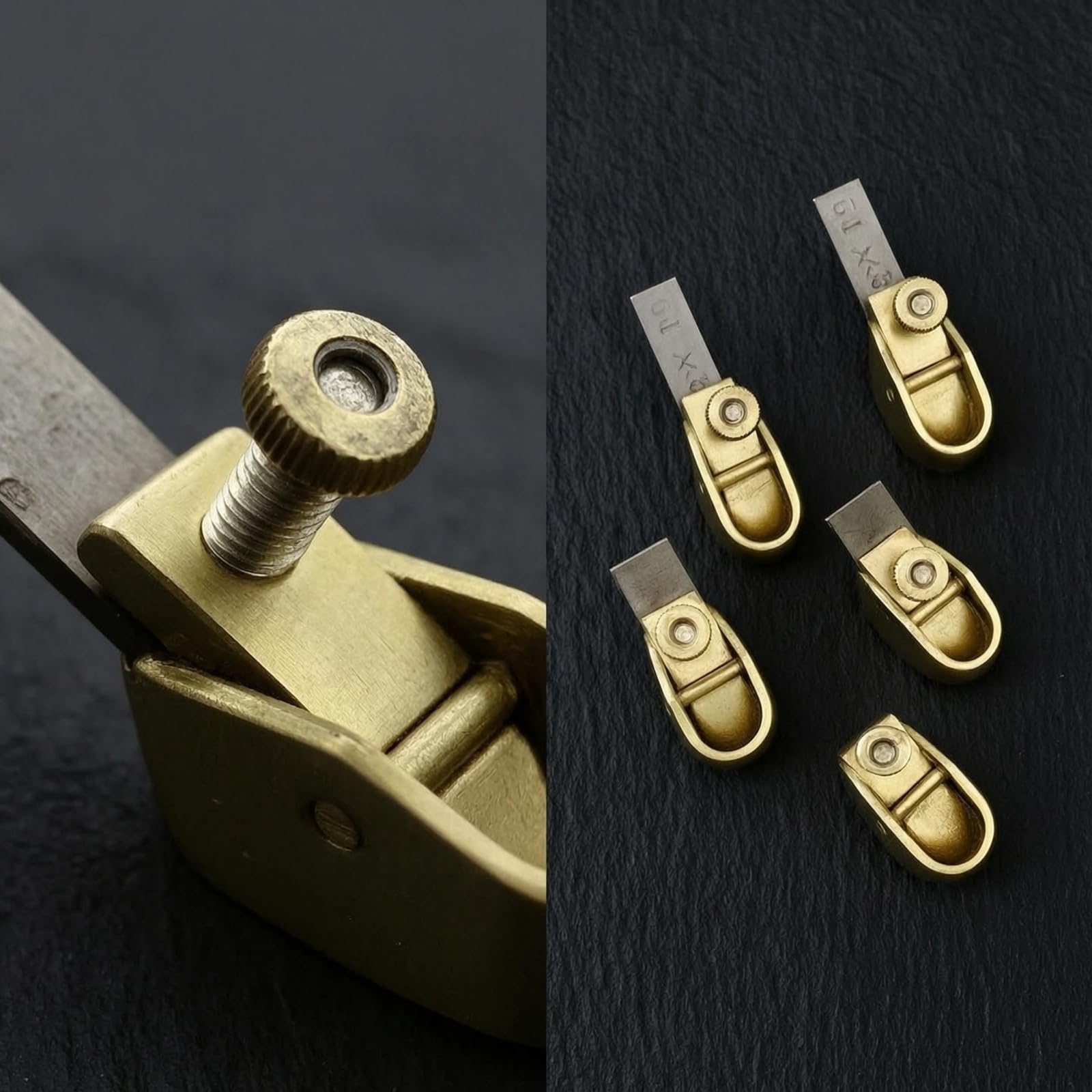 5 Pezzi Pialletto da Liutaio Compatto Pialletto a Pollice Affilato Pialletti per Liutai, Hobbisti, Liuteria, Laboratorio, Oro, Set Da 5 Pezzi