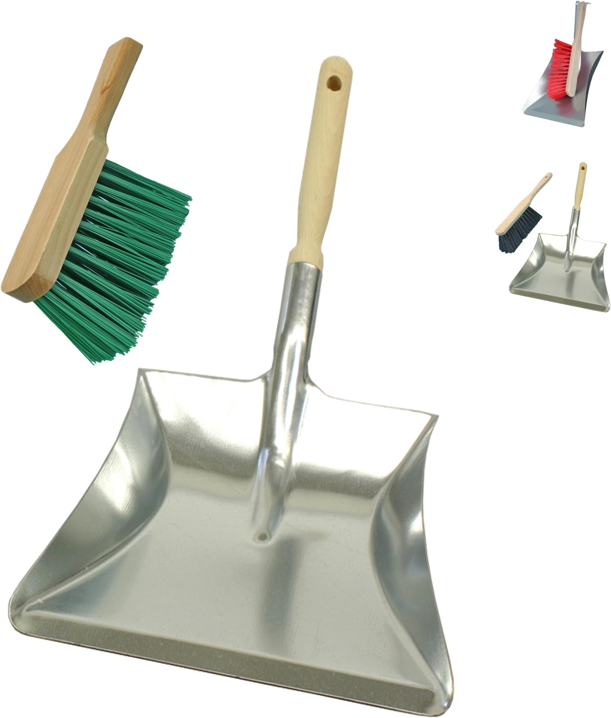 Large Dustpan/Hand Shovel and Hand Brush Set (Hard Bristle)