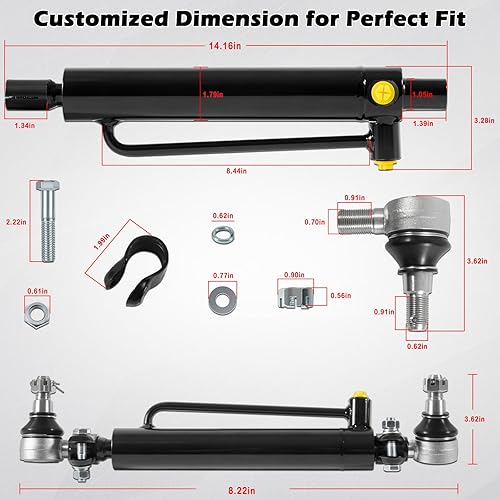 Miniatura 2 de D128454 D84800 234447A1 nuevo cilindro de dirección asistida con tuercas castillo para cargadores de retroexcavadoras de caja 480B 480C 480D 480E