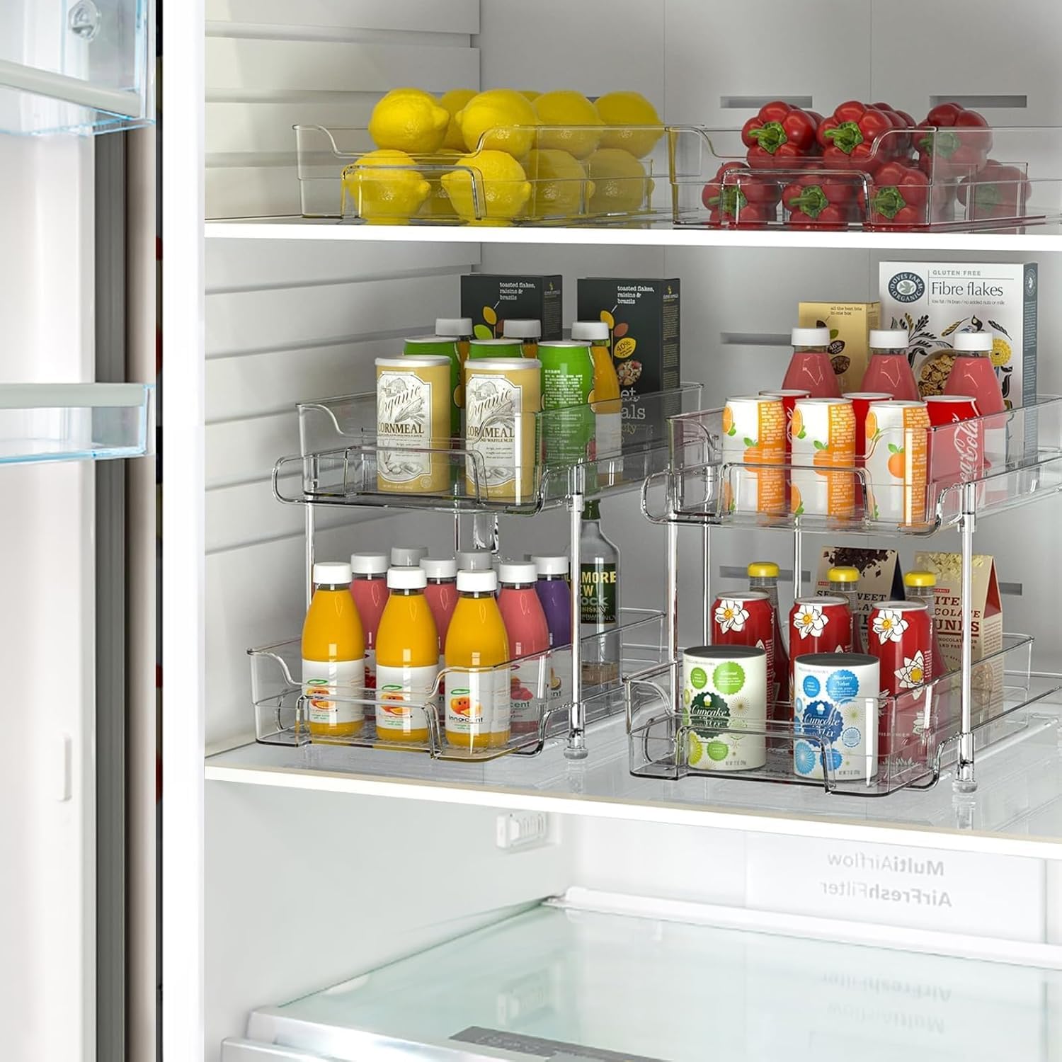 TEHEO Organizer Sottolavello Cucina Doppio Strato, Organizer Cucina Dispensa Ripian, Organizzatore estraibile sotto lavello, Organizzazione Organizzatori per Cucina Bagno Dispensa e Ufficio