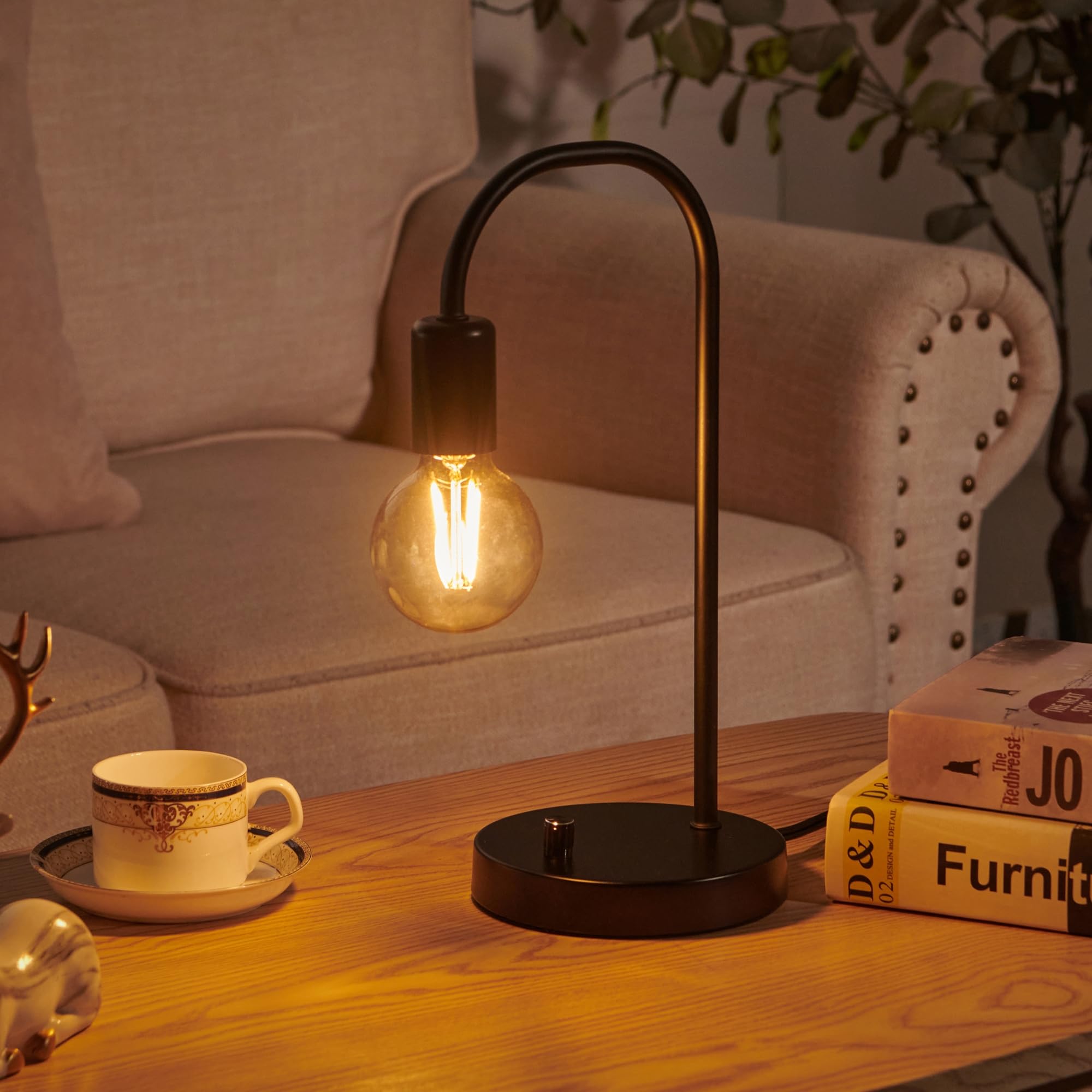 AuraBasic Black Touch Control Table Lamp Set Of 2, Dimmable Metal Bedside Lamps With Indtrial Cage Nightlight, 27" Farmhoe Nightstand Lamps For Bedroom, Rtic Side Tab 9 thumbnail image