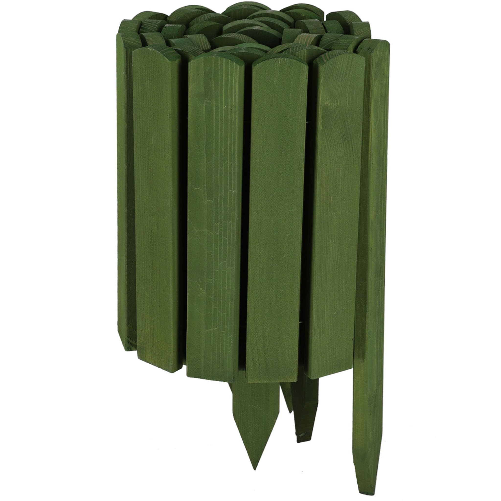 KOTARBAU® Lawn Edging - Garden Edging Border - Pine Wood - 200x30 cm (78.7x11.8 inches) - Green - Flexible Log Roll Border - Wooden Mini Fence - Garden Decoration