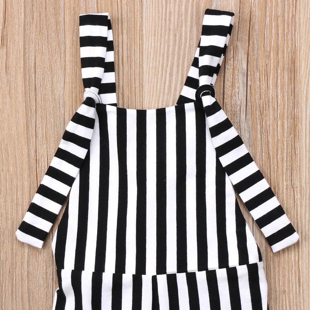 Toddler Kids Baby Girl Stripes Bell-Bottom Jumpsuit Romper Overalls Pants Outfits - Image 5