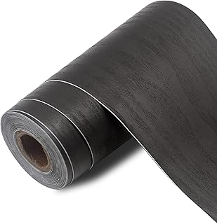 seonta Dark Walnut Wallpaper Border Mirror Frame Removable Waterproof Wood Grain Repair Tape 4 inch X 32.8ft Self Adhesive Grain Repair Patch for Tables, Chairs, Doors, Windows, Floors