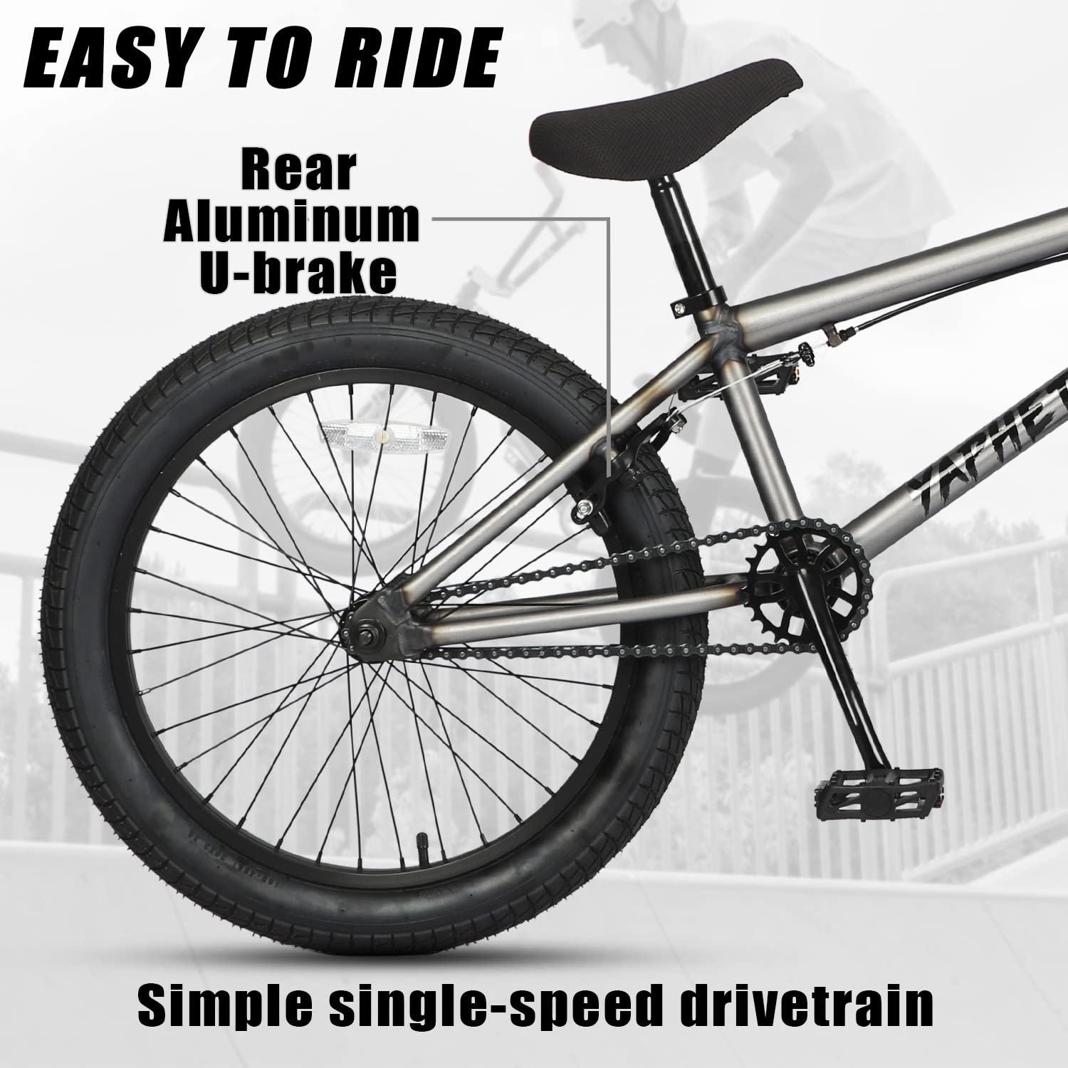 AVASTA Bicicleta infantil BMX Freestyle BCG3009YS20gy,Gary,20 pulgadas (50,8 cm)