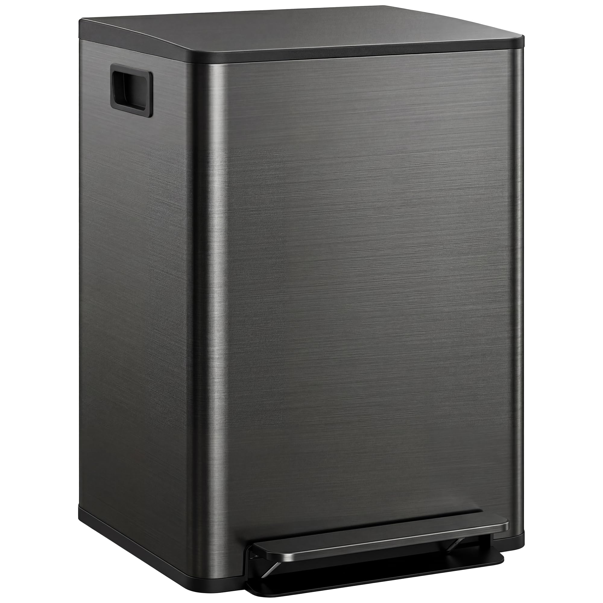 HOMCOM Kosz na śmieci 2x30L cichy domyk 47,7x37,5x66,8cm Czarny