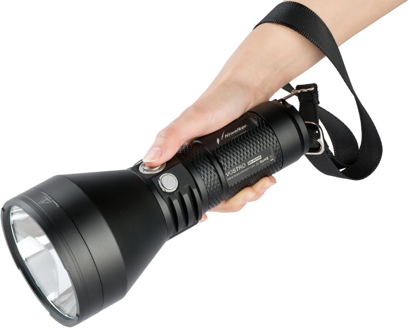 Niwalker High Lumens LED Tactical Bright Flashlight Zoomable Waterproof Adjustable Focus 5 Modes for Hiking and Camping