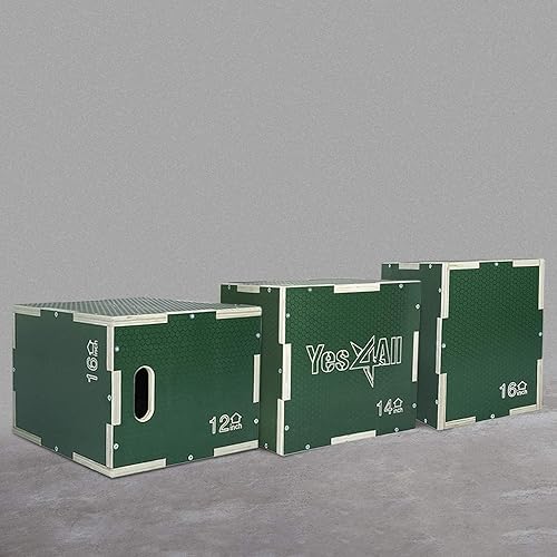 Miniatura 2 de Yes4All 3 in 1 Non-Slip Wooden Plyo Box, Plyometric Box for Skipping, Jumping, Lunges, Box Jumps, Squats, Step-Ups, Dips, and More