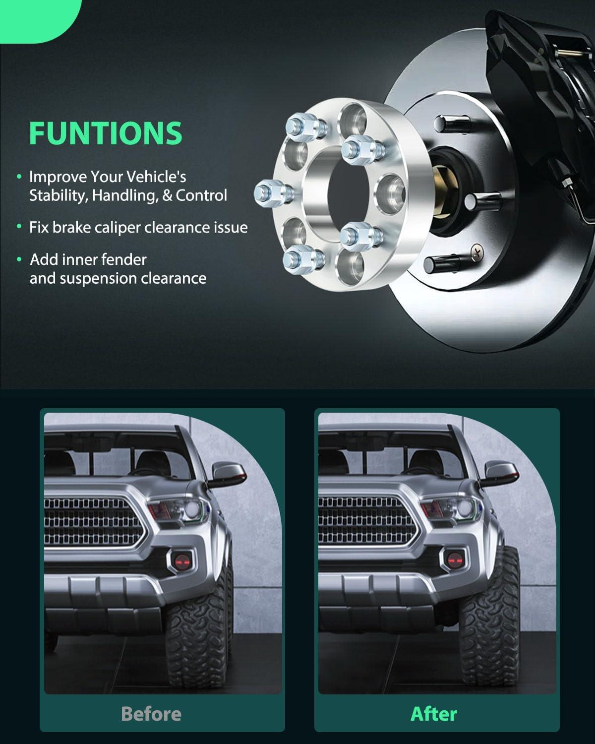 SCITOO 4Pcs 5x4.5 to 5x108 Wheel Adapters 1.25 inch Bore 74mm Studs 12x1.5 5 Lug Wheel Spacers No Hubcentric Fit for Hyundai Tucson 2005-2021,for Honda Civic 1973-2021