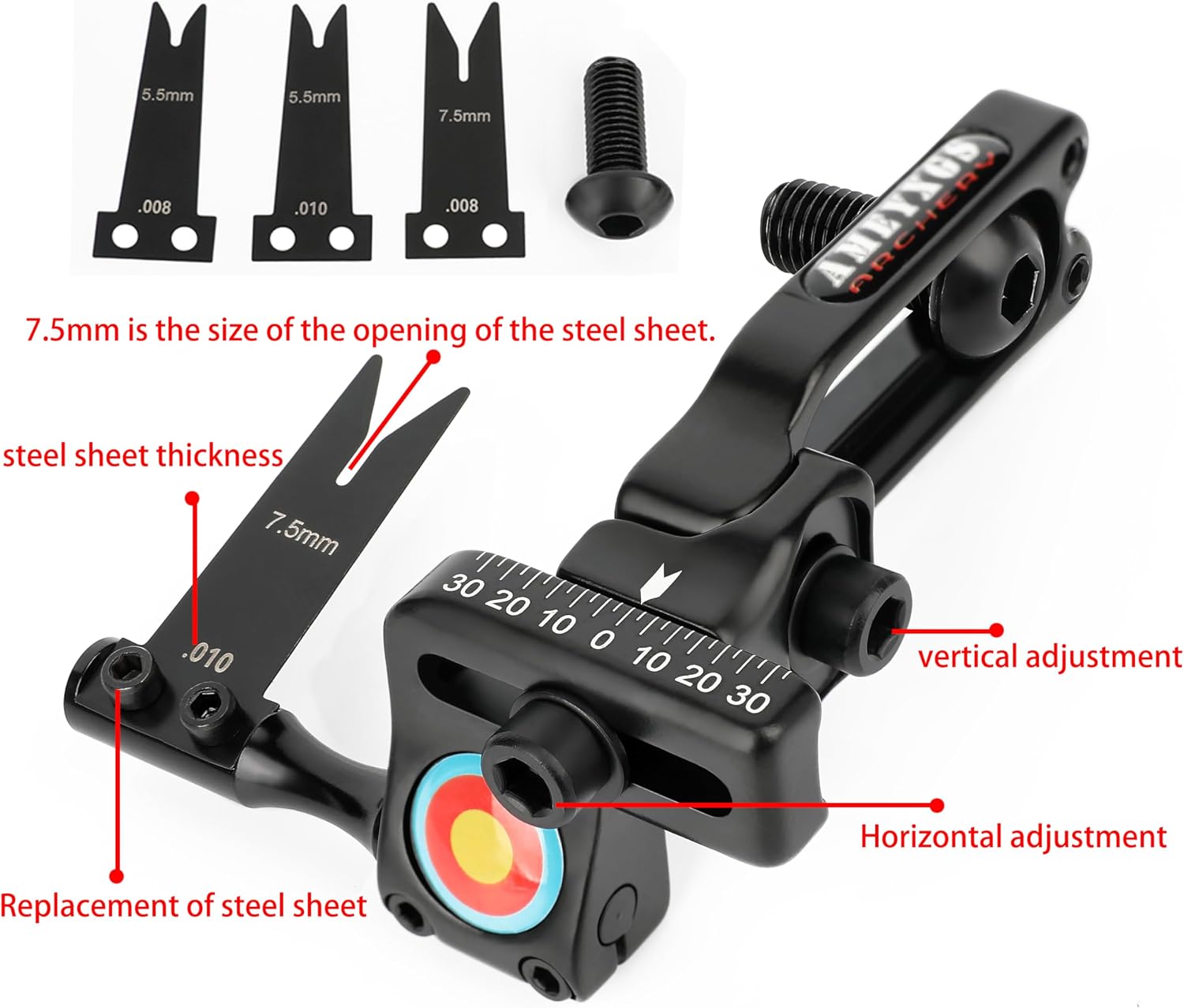 Spring Steel Arrow Rest Four-Way Adjustment for Compound Bow & Recurve Bows Light Weight Aluminum Arrows Rest, Beginners Archers for Hunting & Target Shooting Right-Handed Archer