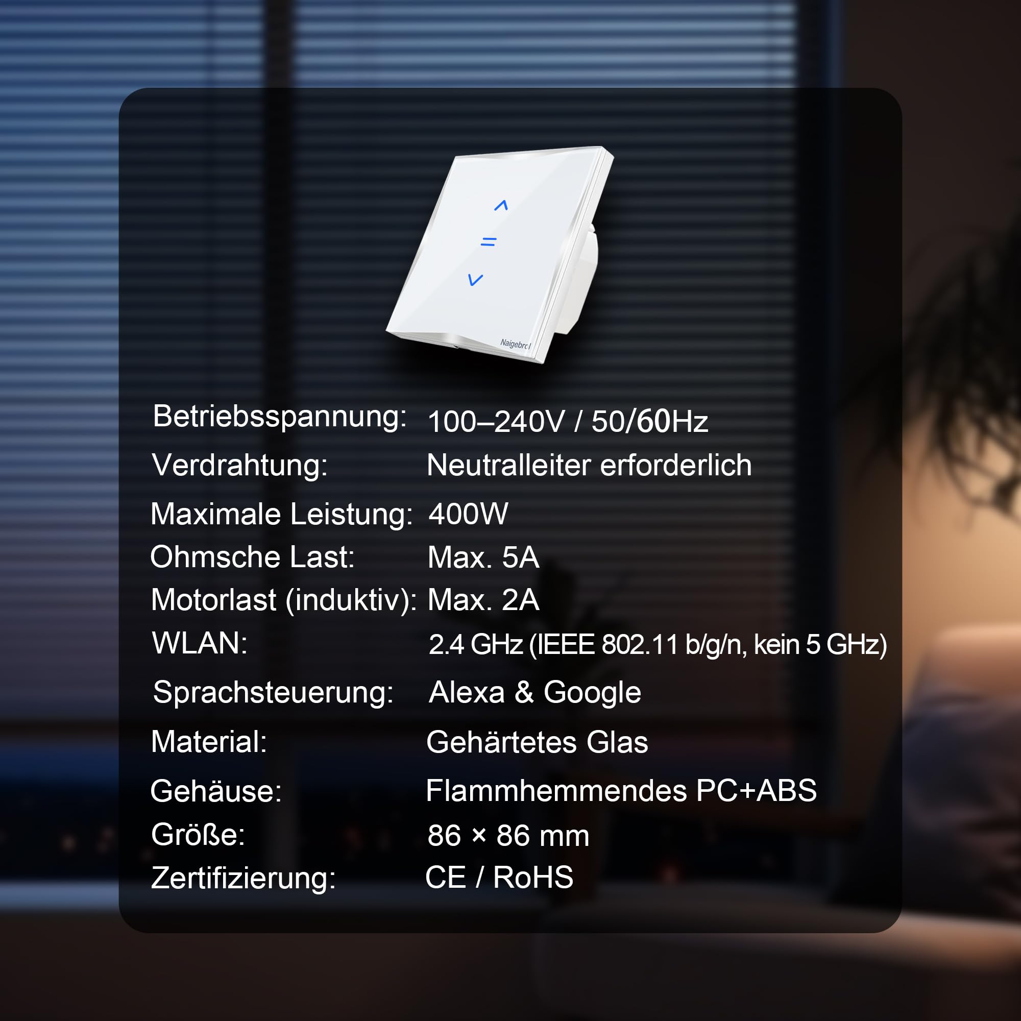 123 Interruttori per tapparelle (bianco)