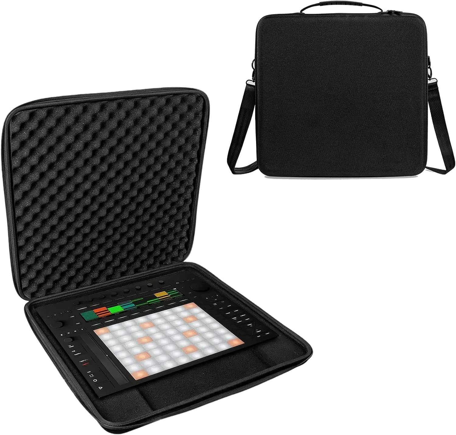 BUBM Travel Carrying Protective Case For Ableton Push 3 Controller Hard Shell Features Crossbody Strap,Fleece Lining to Protect Your Device from Damage