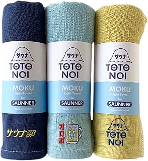 【コンテックス 】サウナMOKU<59295-90> フェイスタオル Mサイズ 3本セット サウナ部(ネイビー)オロポ(アクア)TOTONOIくん(レモン)