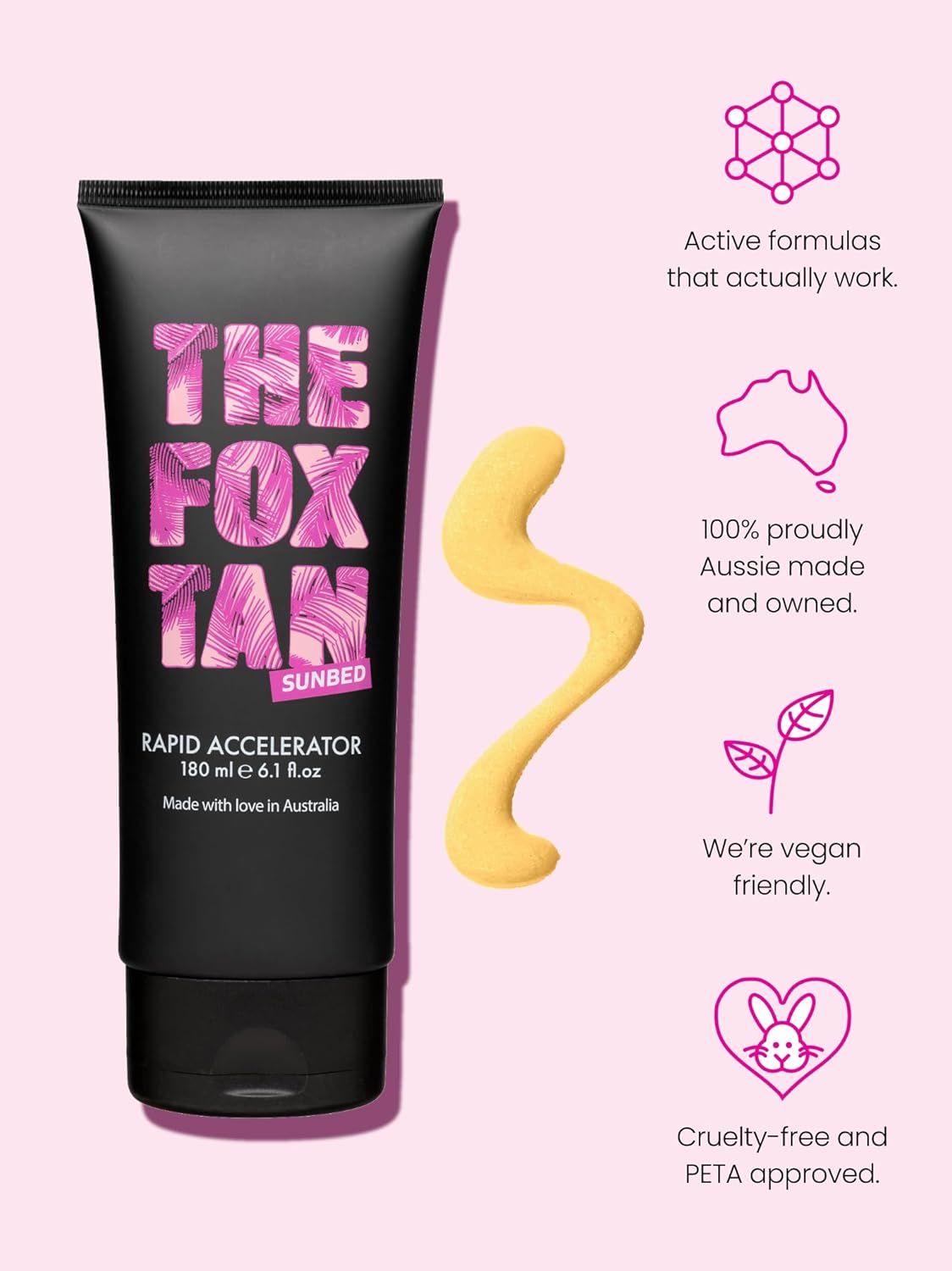 The Fox Tan Rapid Accelerator, Accelerator Lotion For Sunbed Tanning, Creates Darker, Faster & Long-Lasting Tans, Vegan & Cruelty-Free, 180mL - Image 4