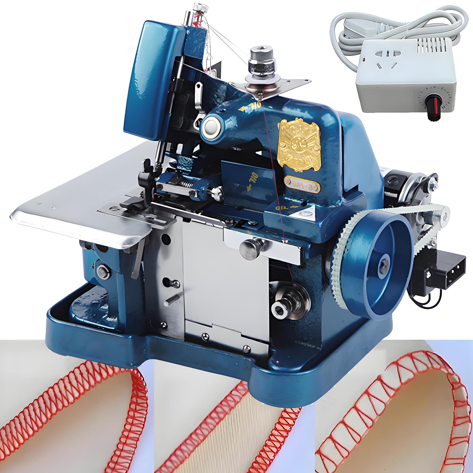 Overlocker Serger Machine 250W,Sewing Machine with Overlock Stitch Blue