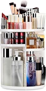 Organisateur Maquillage Rotatif 360° 8 Niveaux Acrylique - Support Cosmétique Clair Diamant