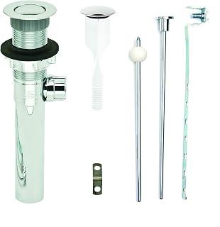 PF WaterWorks PF0324-CH-CH-NO Never Clog Sink/Lavatory Finish ABS ClogFREE Universal Pop-Up Drain Assembly-Easy Remove Magnetic Stopper (Chrome Body Without Overflow)